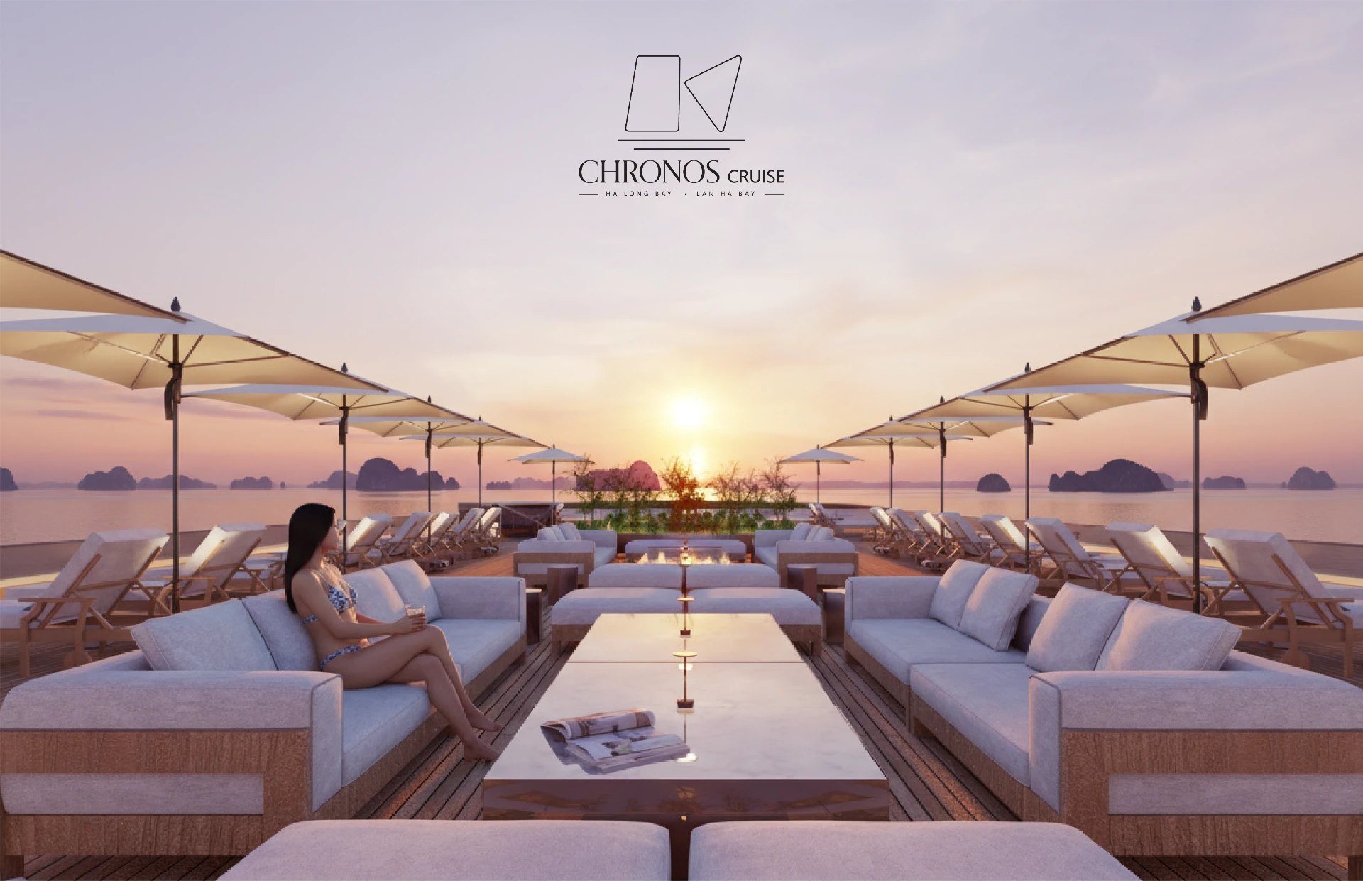 Sky Bar — khu ghế nằm ngắm hoàng hôn trên vịnh