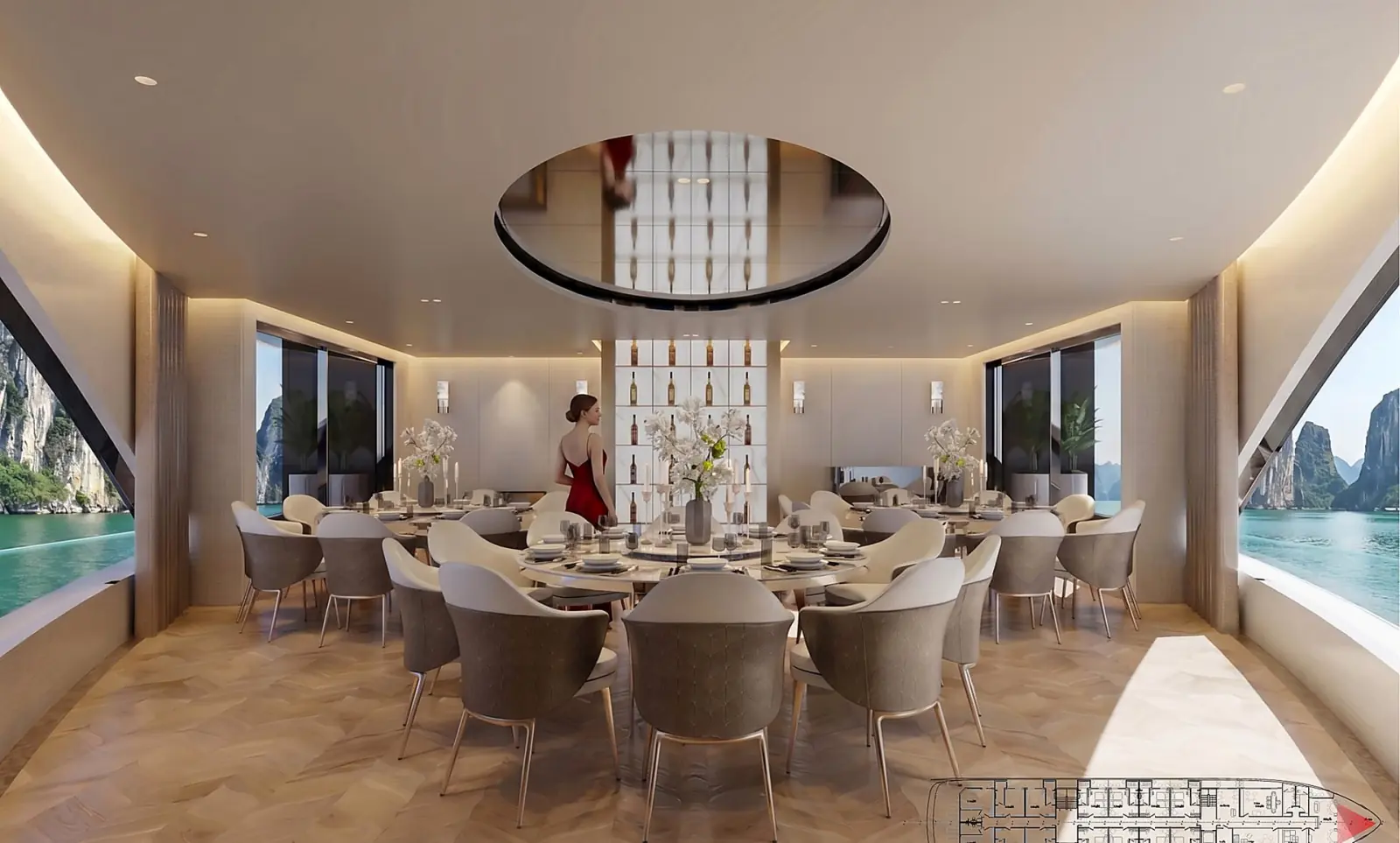 Chronos Cruise dining panorama 02